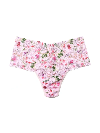 Hanky Panky Printed Retro Lace Thong In Rise And Vines