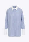 Loewe Blue Cotton Deconstructured Shirt In Blue