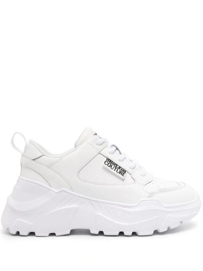 Versace Jeans Couture Leather Trainers In White