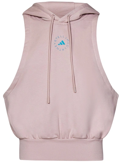 Adidas By Stella Mccartney Logo-print Sleeveless Hoodie In Rosa