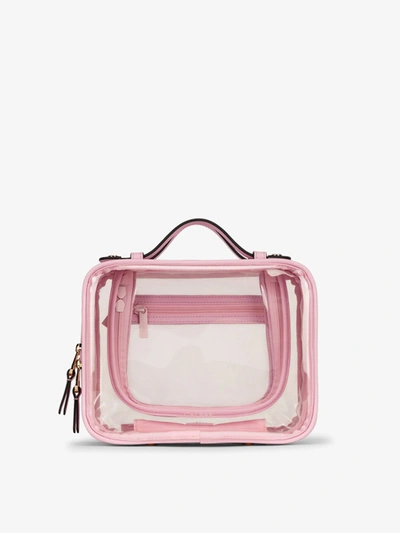 Calpak Medium Clear Cosmetics Case In Strawberry