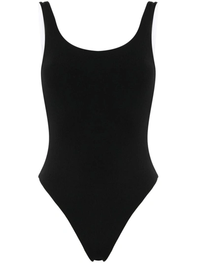 Alice And Olivia Remy Reversible Bodysuit In Negro