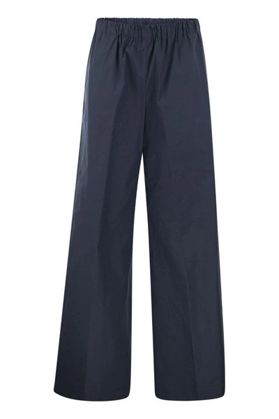 Antonelli Steven - Stretch Cotton Loose-fitting Trousers In Blue