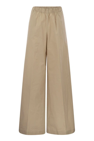 Antonelli Steven - Stretch Cotton Loose-fitting Trousers In Beige
