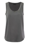 Brunello Cucinelli Stretch Silk Satin Top In Lead