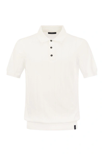 Fay Knitted Polo Shirt In White