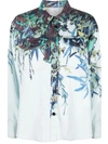 FORTE FORTE FORTE_FORTE PRINTED COTTON AND LINEN BLEND OVERSHIRT