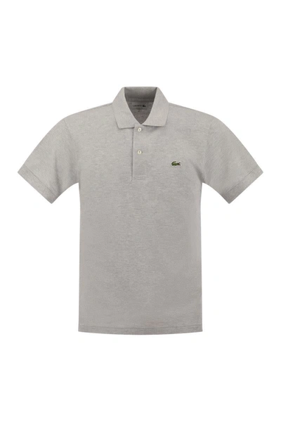 Lacoste Short-sleeved Mélange Polo Shirt In Grey
