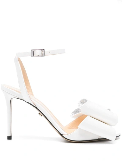 Mach & Mach Le Cadeau Satin Pumps In White