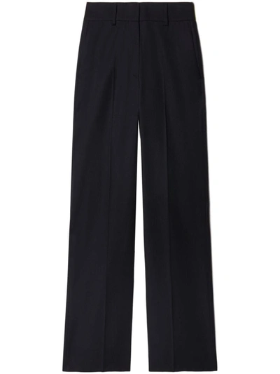 Off-white Wool Straight-leg Trousers In Black