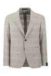 Tagliatore Men's Jacket With Tartan Pattern In Grey