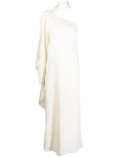 Taller Marmo Ubud One-shoulder Ruffled Crepe Gown In White