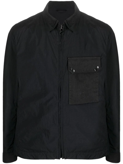 Ten C Chest-pocket Zip-up Jacket In Black