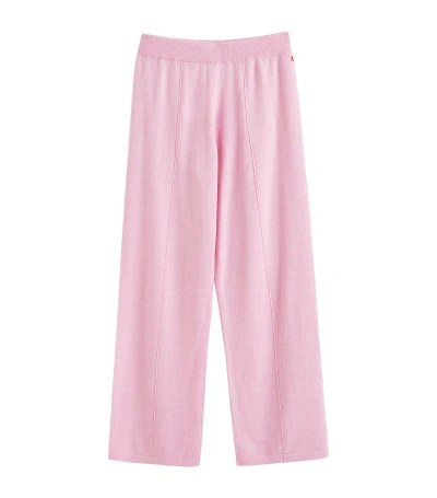 Chinti & Parker Fine-knit Wide Leg Trousers In Pink