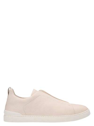 Zegna Triple Stitch Sneakers In Beige