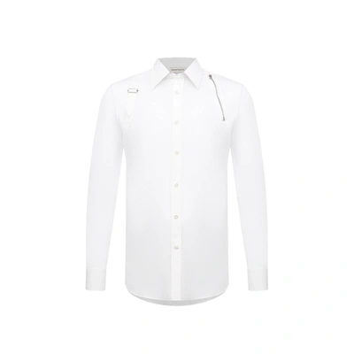 Alexander Mcqueen White Cotton Shirt With Buckle