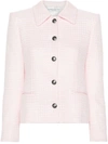 Alessandra Rich Women's Sequin Checked Tweed Jacket In Powder