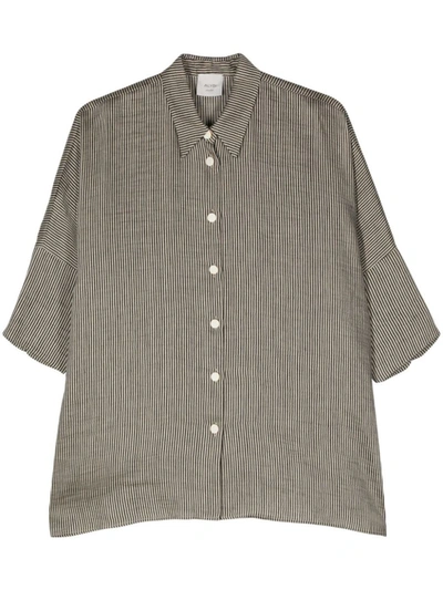 Alysi Striped Half-sleeved Shirt In Gris