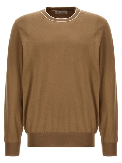 Brunello Cucinelli Cotton Sweater In Beige