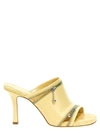 Burberry 85mm Decorative-zip Leather Sandals In Yellow