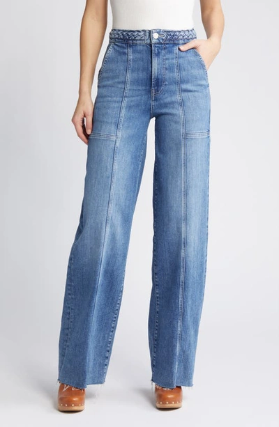 FRAME BRAIDED WAISTBAND WIDE LEG JEANS