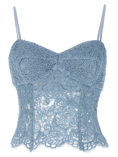 Ermanno Scervino Lace Bustier Top In Blue