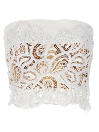 Ermanno Scervino Macramé-detail Guipure-lace Bralette In Blanco