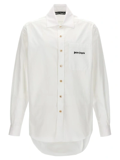 Palm Angels Classic Logo Shirt, Blouse In White
