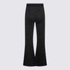 PALM ANGELS PALM ANGELS BLACK AND WHITE VISCOSE BLEND TROUSERS