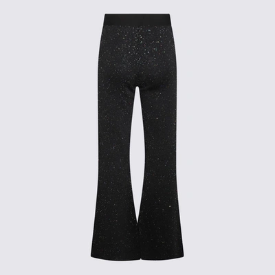 Palm Angels Black And White Viscose Blend Trousers