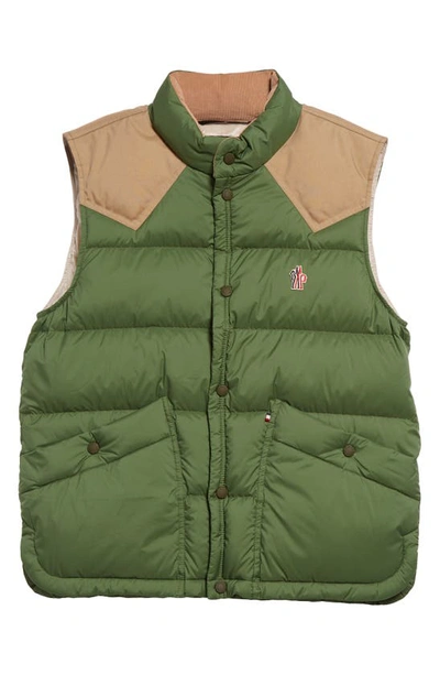 Moncler Veny Down Waistcoat Green In Vert