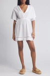 TOPSHOP EMBROIDERED COTTON COVER-UP DRESS