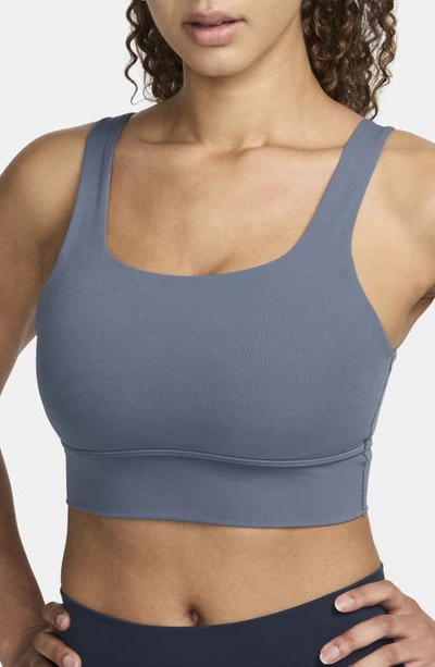 Nike Women's Zenvy Light-support Padded Longline Sports Bra In Blue