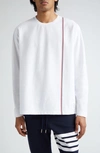 THOM BROWNE THOM BROWNE OVERSIZE LONG SLEEVE COTTON T-SHIRT