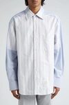 THOM BROWNE OVERSIZE PANELED COTTON BUTTON-UP SHIRT