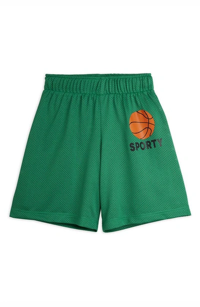 Mini Rodini Kids' Boys Green Mesh Jersey Basketball Shorts