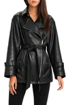 BELLE & BLOOM BFF BELTED LEATHER JACKET