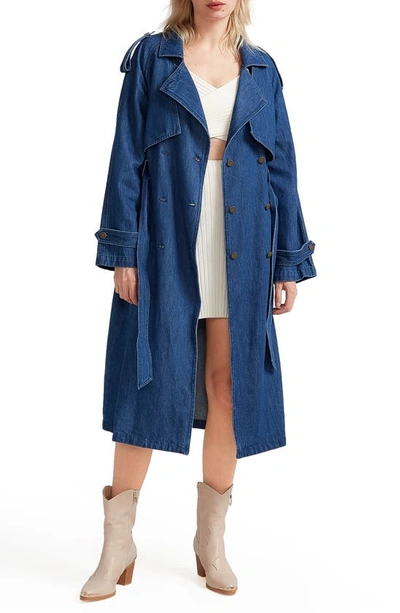 BELLE & BLOOM WILD SKIES DENIM TRENCH COAT