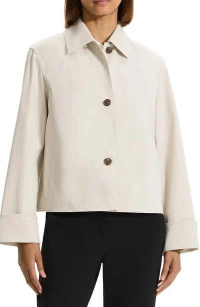 THEORY BOXY CUFF SLEEVE COTTON BLEND JACKET