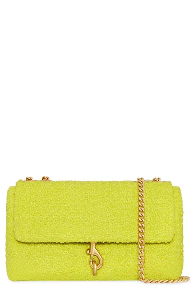 Rebecca Minkoff Medium Edie Tweed Convertible Crossbody Bag In Chartruese