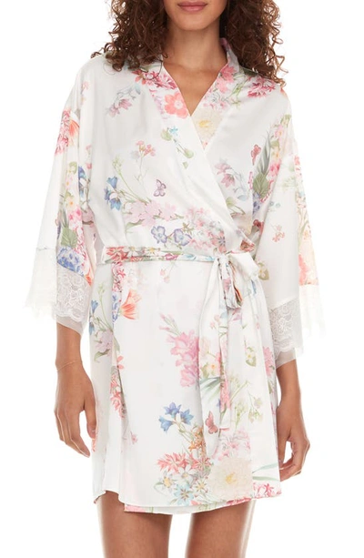 Flora Nikrooz Andrea Shimmer Charm Wrap Robe In Ivory