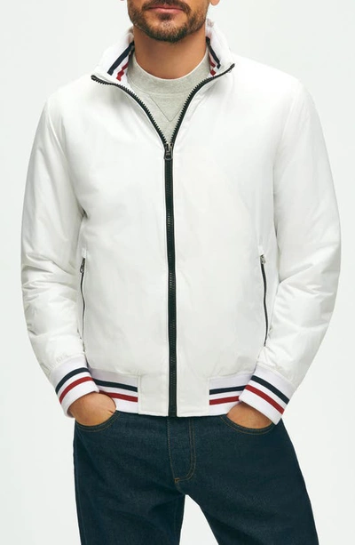 Brooks Brothers Water-resistant Windbreaker Sweater | White | Size Small