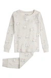 PETIT LEM KIDS' FANTASY PRINT ORGANIC COTTON FITTED TWO-PIECE PAJAMAS