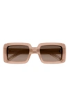 Saint Laurent Sunrise Thick Rectangle Acetate Sunglasses In Orange