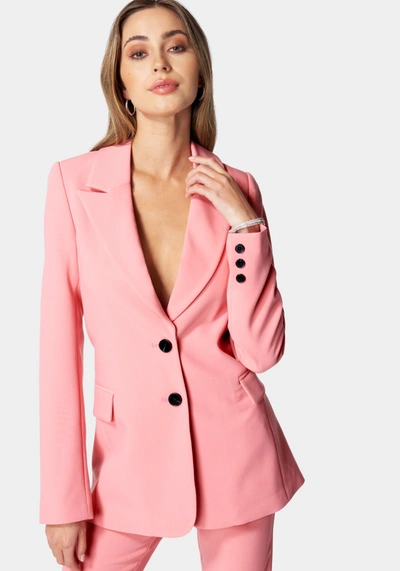 Bebe Woven Twill Boyfriend Jacket In Peony