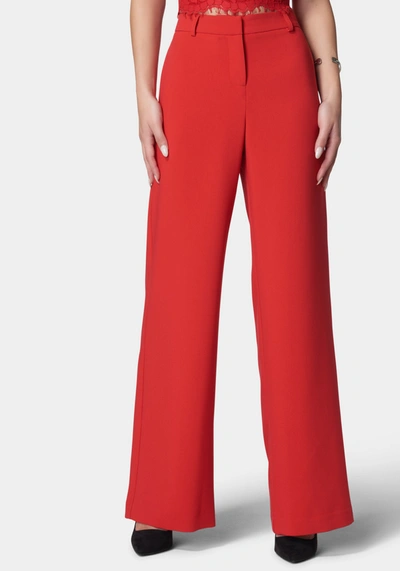 Bebe Natual Waist Wide Leg Pant In Salsa