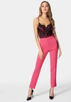 BEBE 2 PIECE LACE BUSTIER AND SLIM LEG TWILL PANT