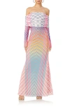 Afrm Thelma Dress In Grid Ombre