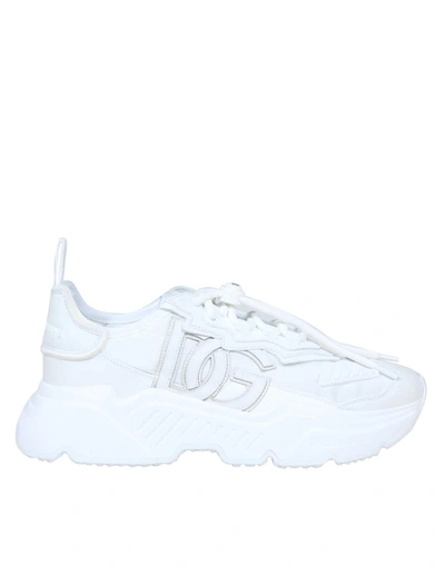 Dolce & Gabbana Sneakers In Nylon And Suede In White