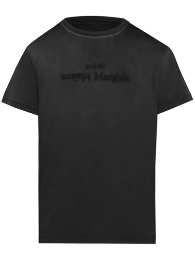 Maison Margiela Reverse Logo-print T-shirt In Black